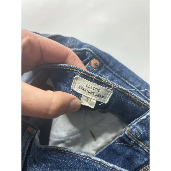 Madewell Jeans Women's 27 Classic Straight Jean Medium Wash Denim Distressed - Picture 5 of 8